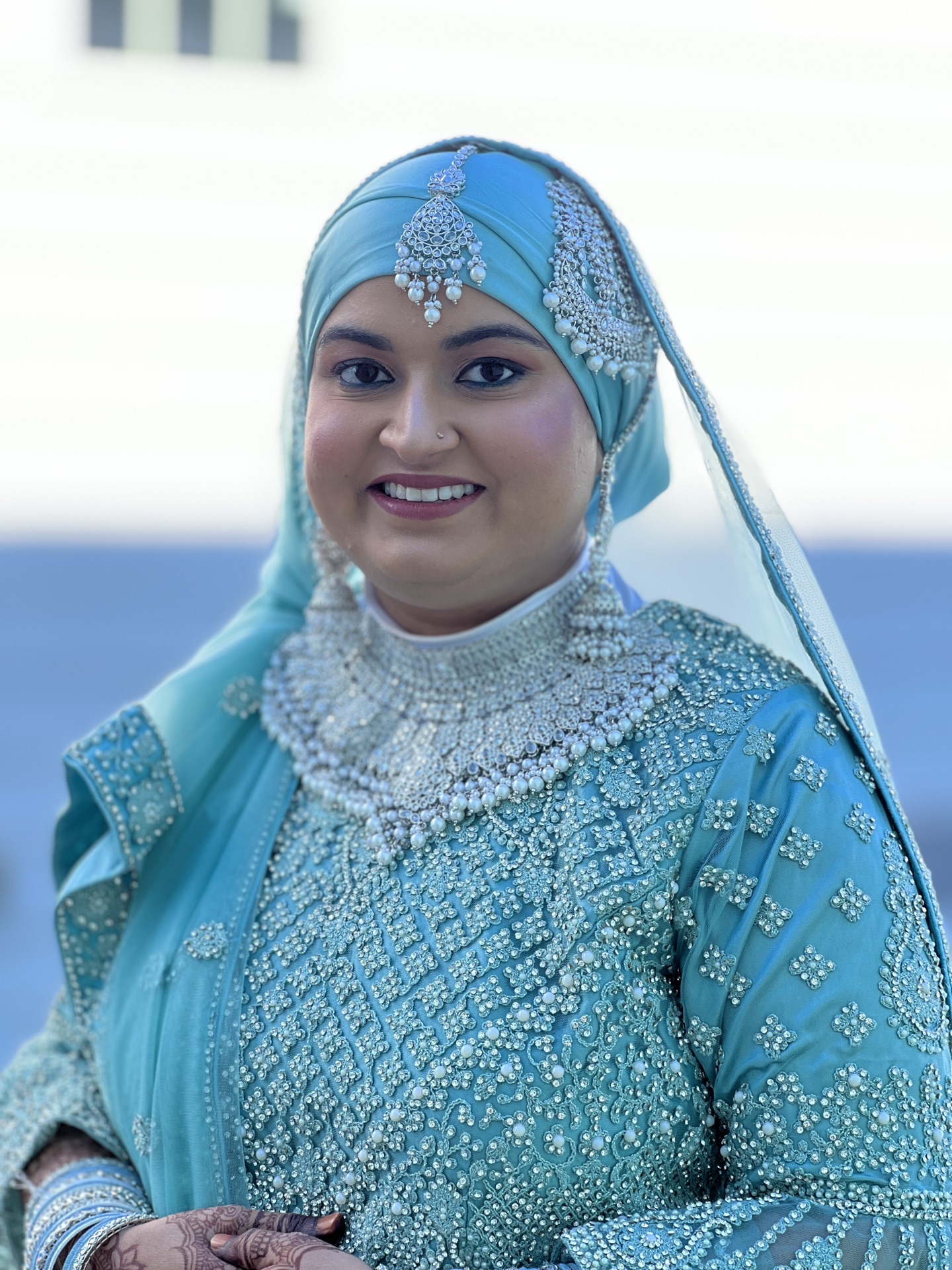 South Indian bridal hairstyling and dupatta setting by Ritu