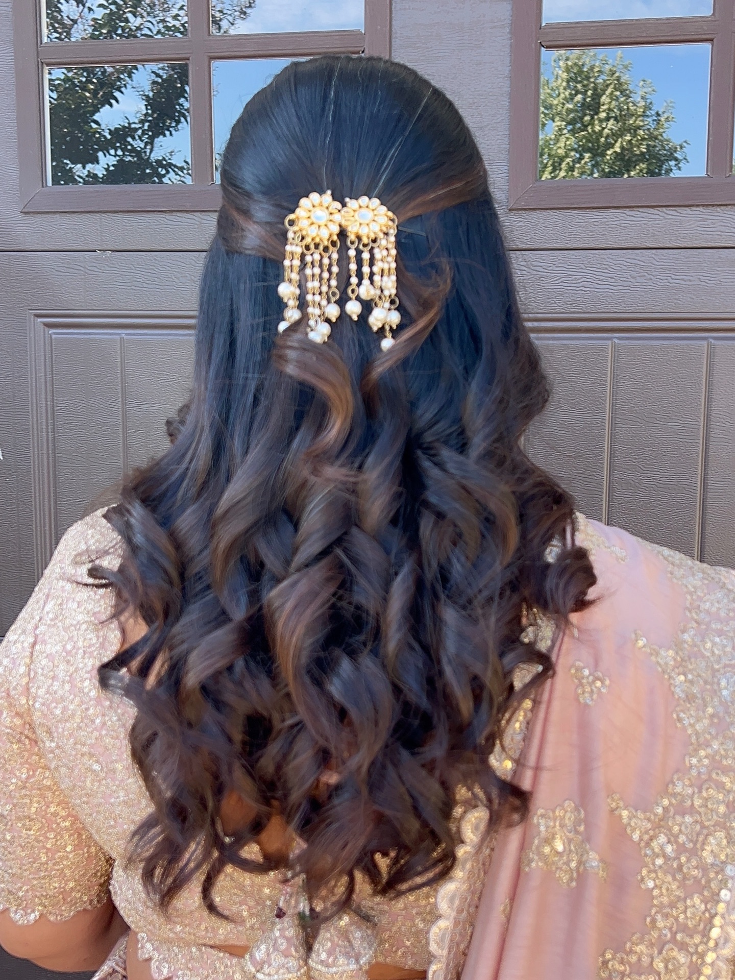 Party makeup and hairstyling for South Asian celebration in NC